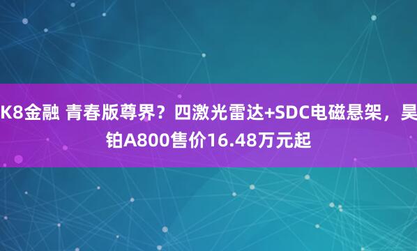 K8金融 青春版尊界？四激光雷达+SDC电磁悬架，昊铂A800售价16.48万元起